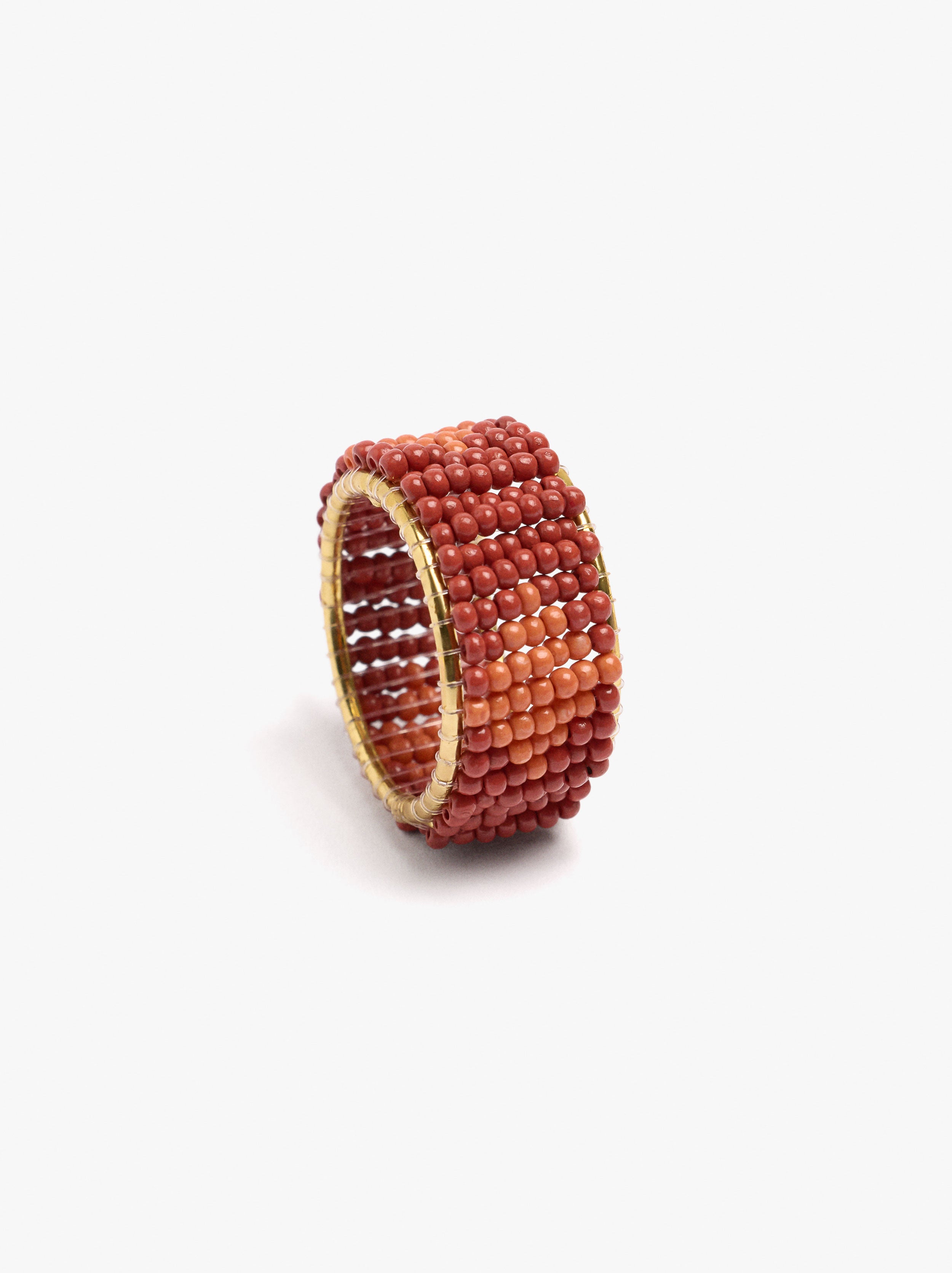 Anillo Ancho Con Abalorios