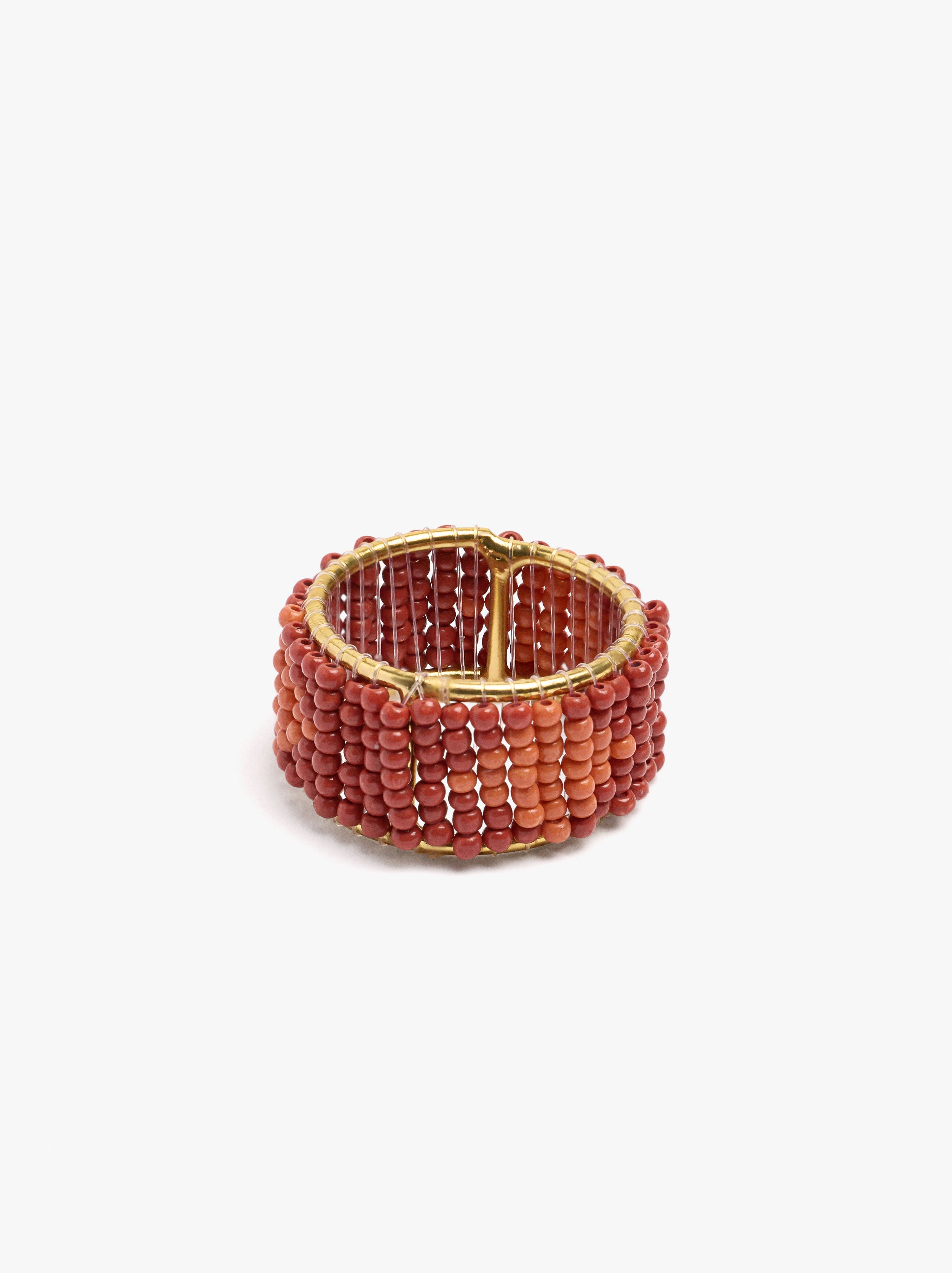 Anillo Ancho Con Abalorios