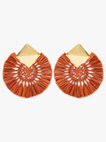 Pendientes Maxi Redondos Con Rafia