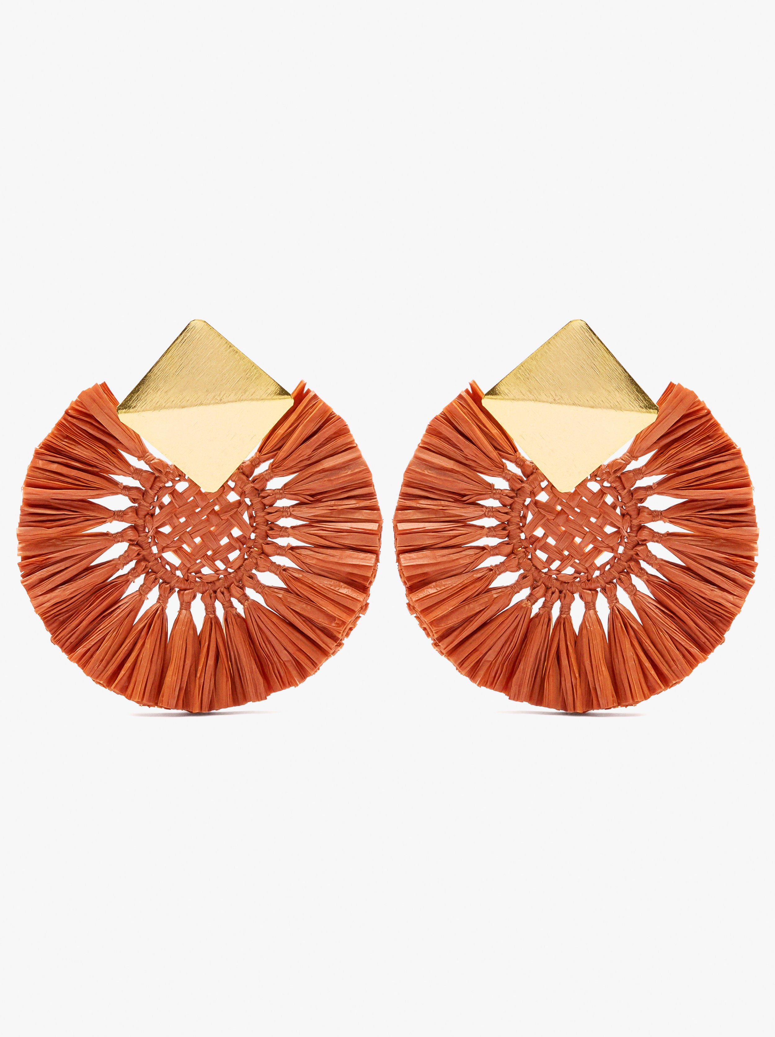 Pendientes Maxi Redondos Con Rafia