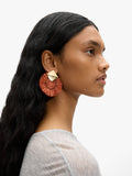 Pendientes Maxi Redondos Con Rafia