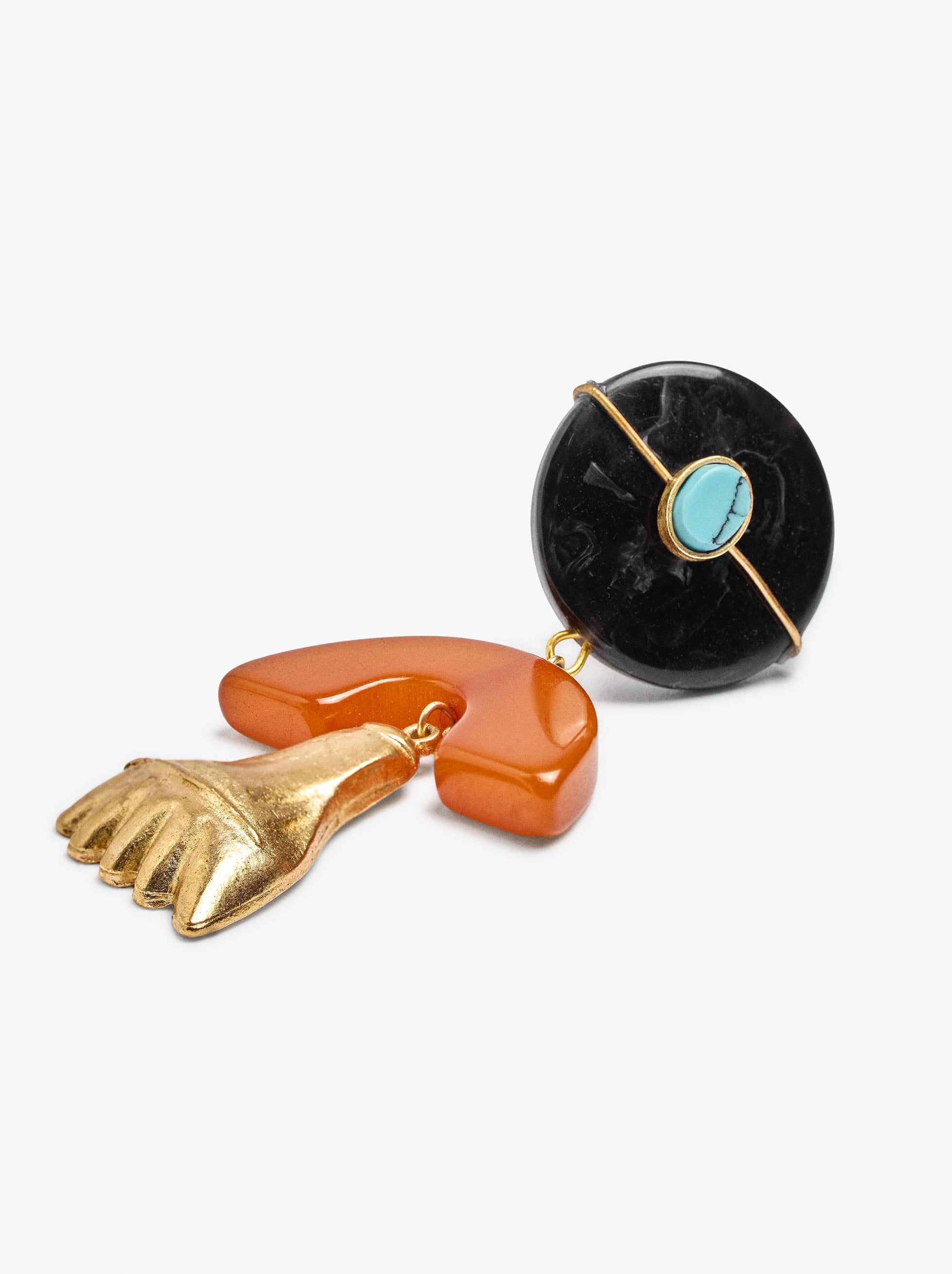 Pendientes Maxi Puño Con Piedra