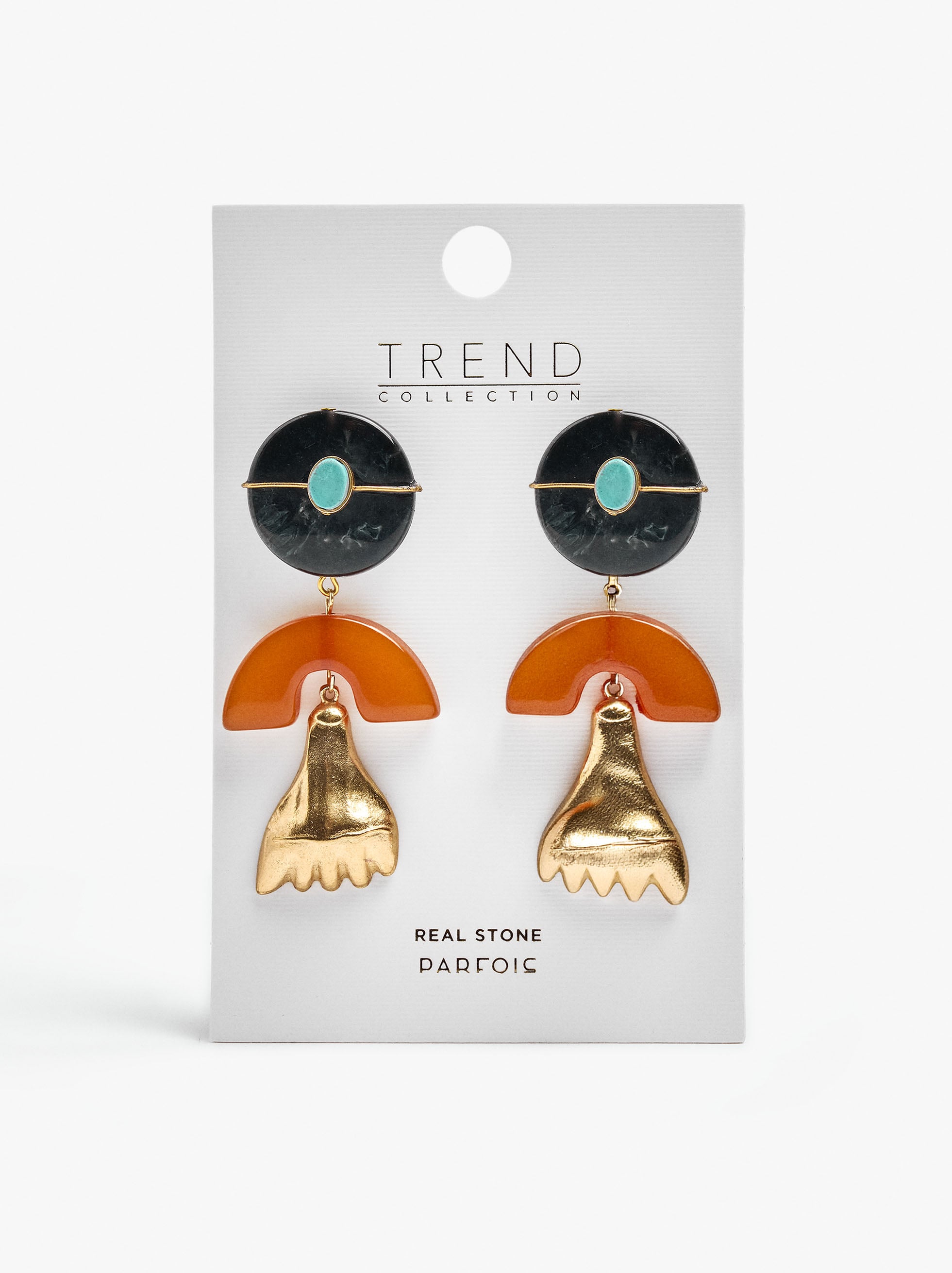 Pendientes Maxi Puño Con Piedra