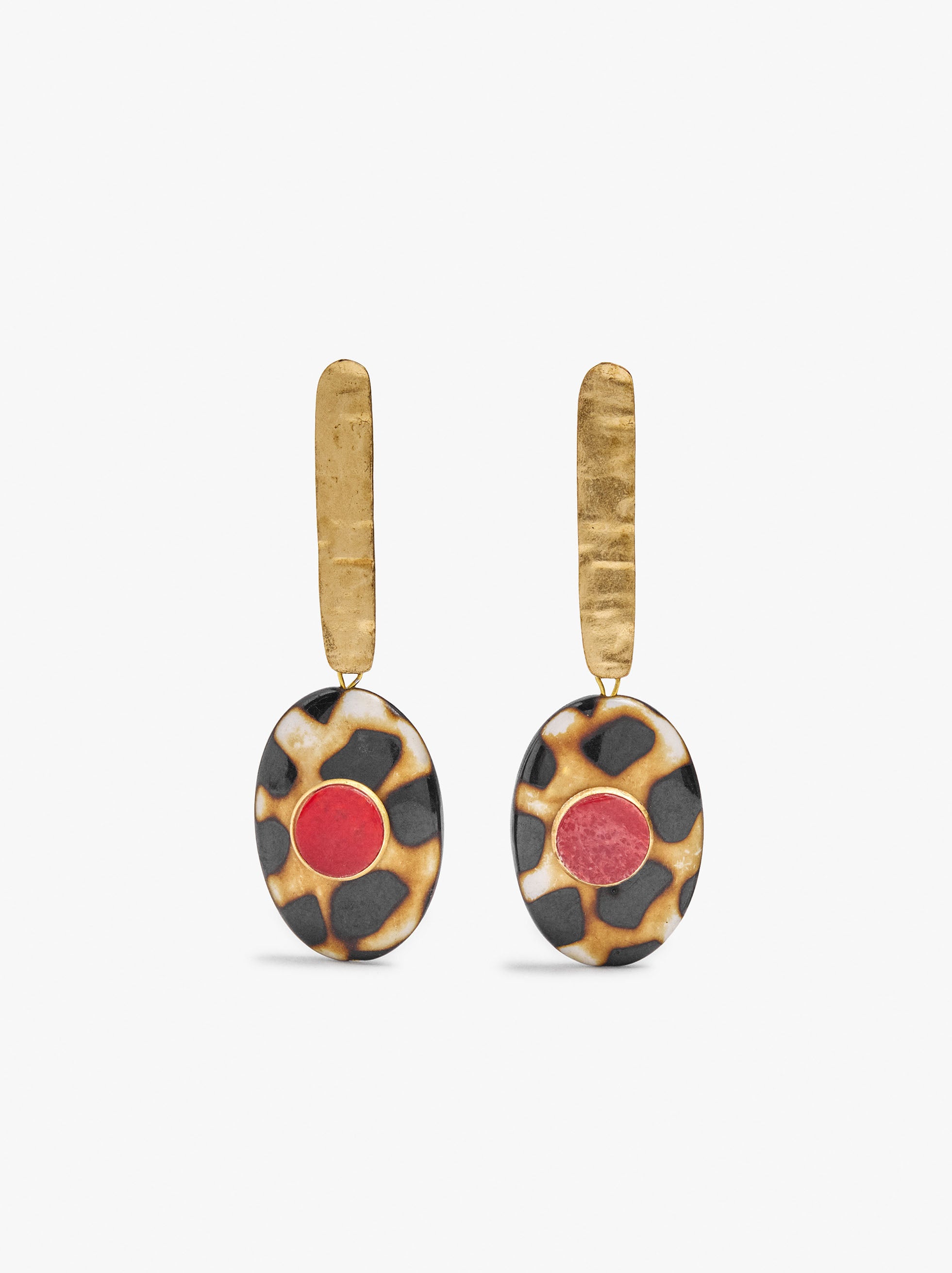 Pendientes Maxi Con Piedra Y Resina