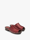 Sandalias Tipo Zueco De Piel Con Tachuelas