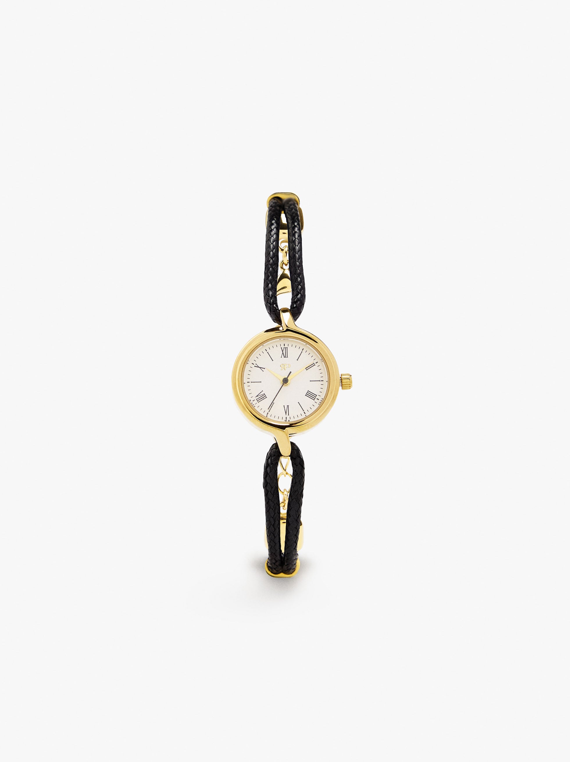 Reloj Redondo Con Pulsera De Cordón