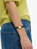 Reloj Redondo Con Pulsera De Cordón