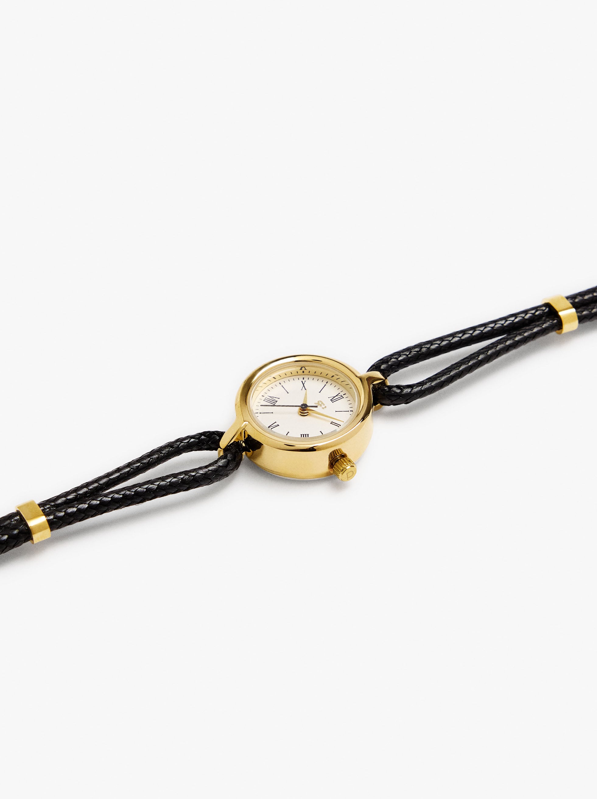 Reloj Redondo Con Pulsera De Cordón
