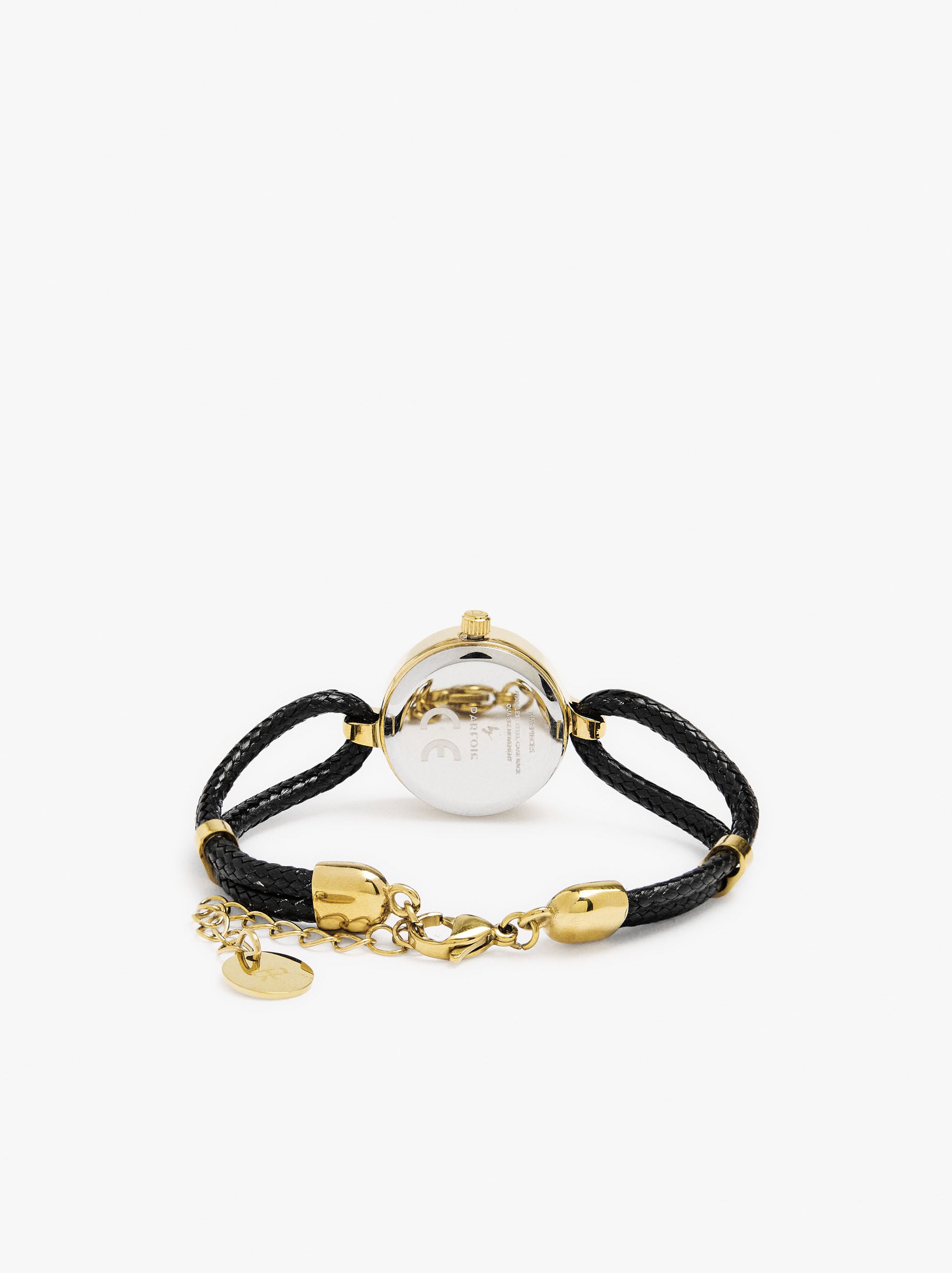 Reloj Redondo Con Pulsera De Cordón