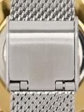 Reloj Oval Bicolor Con Punto Metálico De Acero Inoxidable