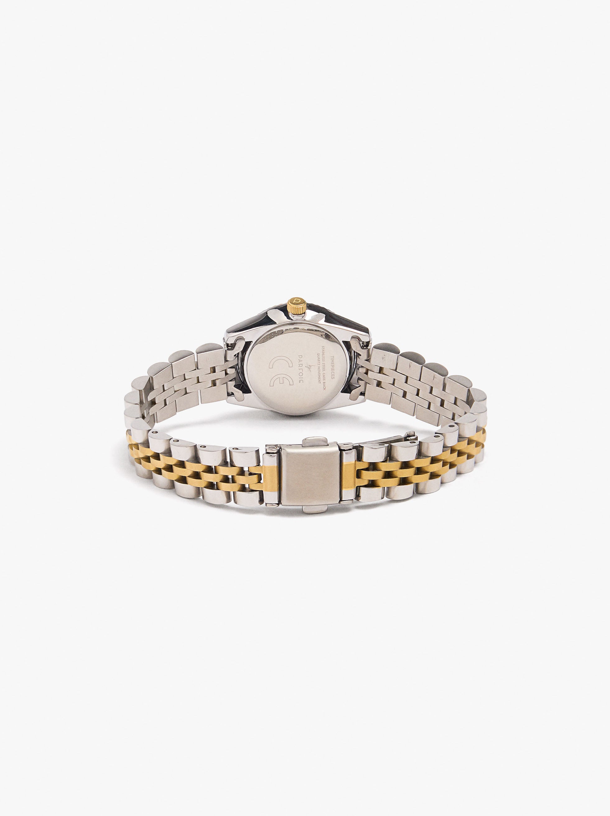 Reloj Bicolor Con Pulsera De Acero Inoxidable