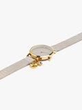 Reloj Bicolor De Punto Metálico Con Charm