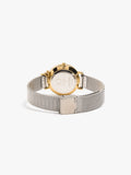 Reloj Bicolor De Punto Metálico Con Charm