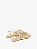 Sandalias Planas Metalizadas Con Nudos