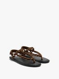 Sandalias Planas Con Tiras De Cordón Estampado