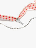 Collar De Tela Con Charm De Llave-Corazón