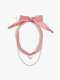 Collar De Tela Con Charm Corazón