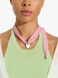 Collar De Tela Con Charm Corazón