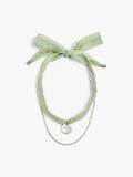 Collar De Tela Con Charm Medalla