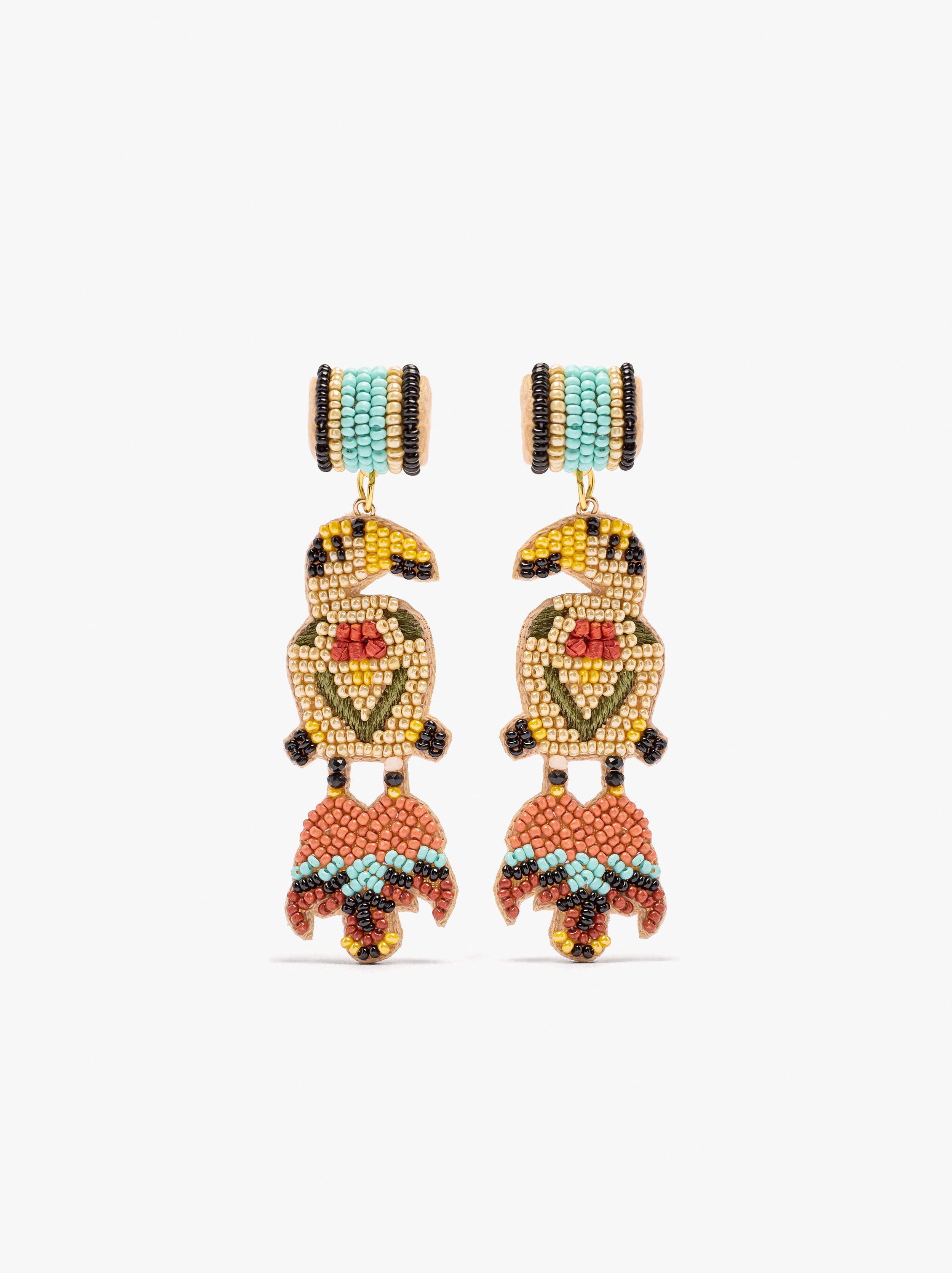 Pendientes Largos Pájaros De Abalorios