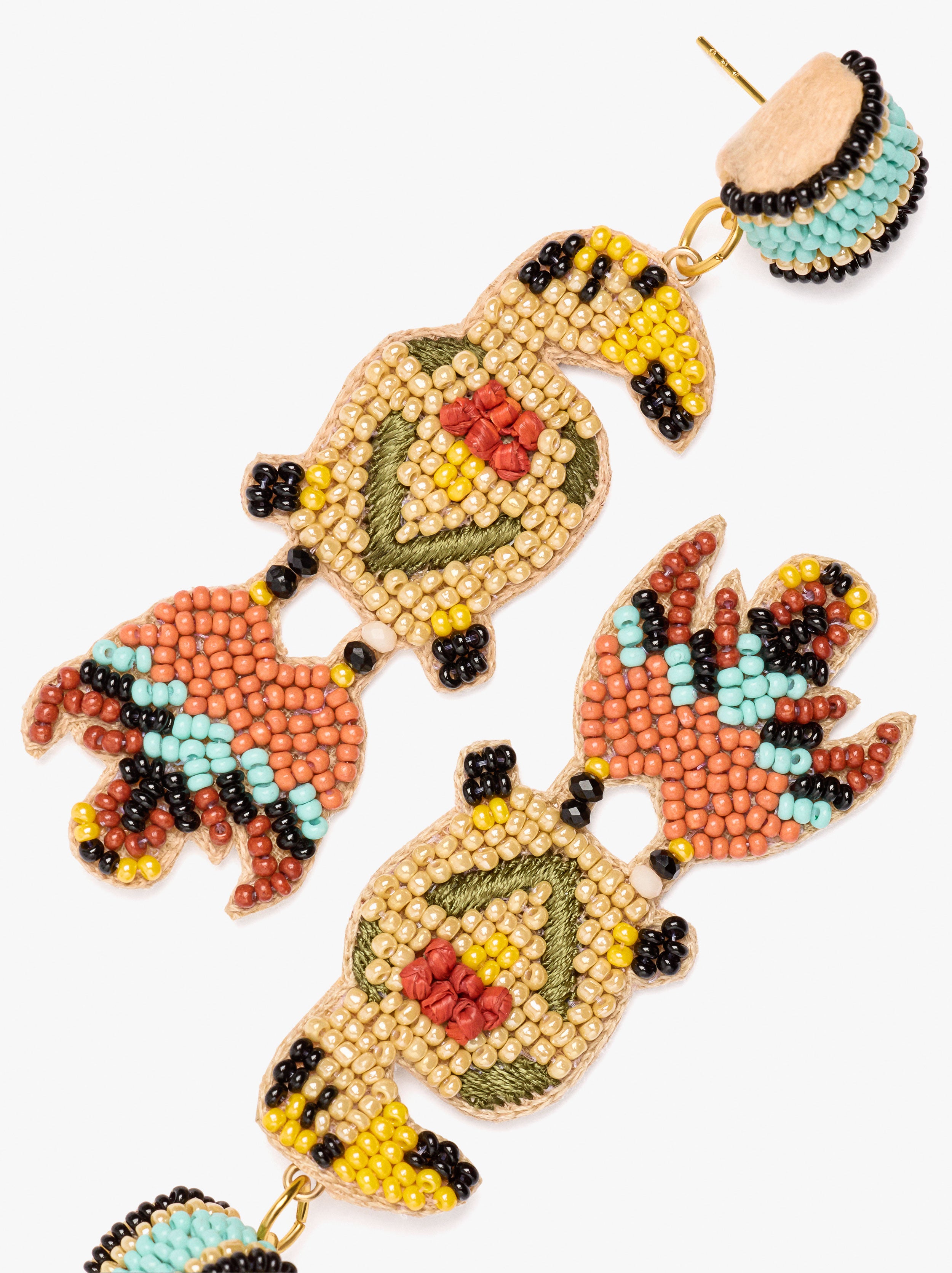 Pendientes Largos Pájaros De Abalorios