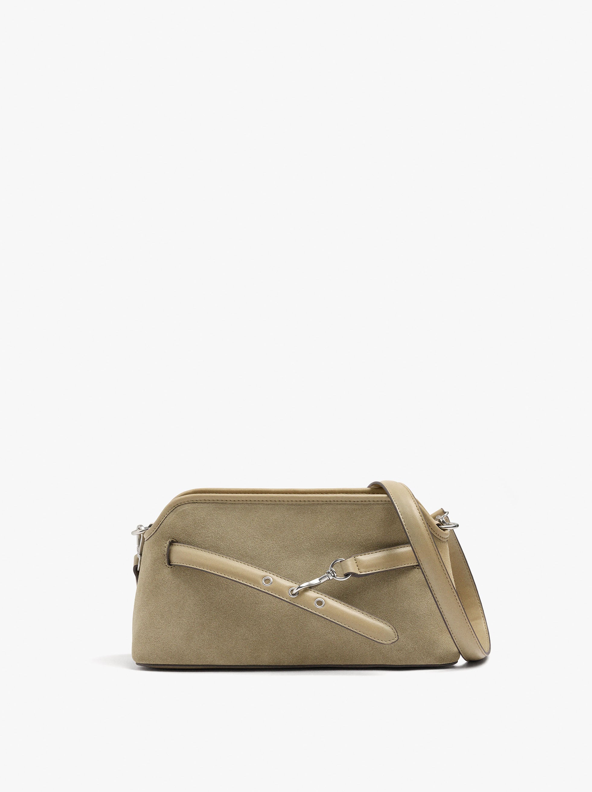 Bolso Bandolera Detalles De Piel Con Cinturón