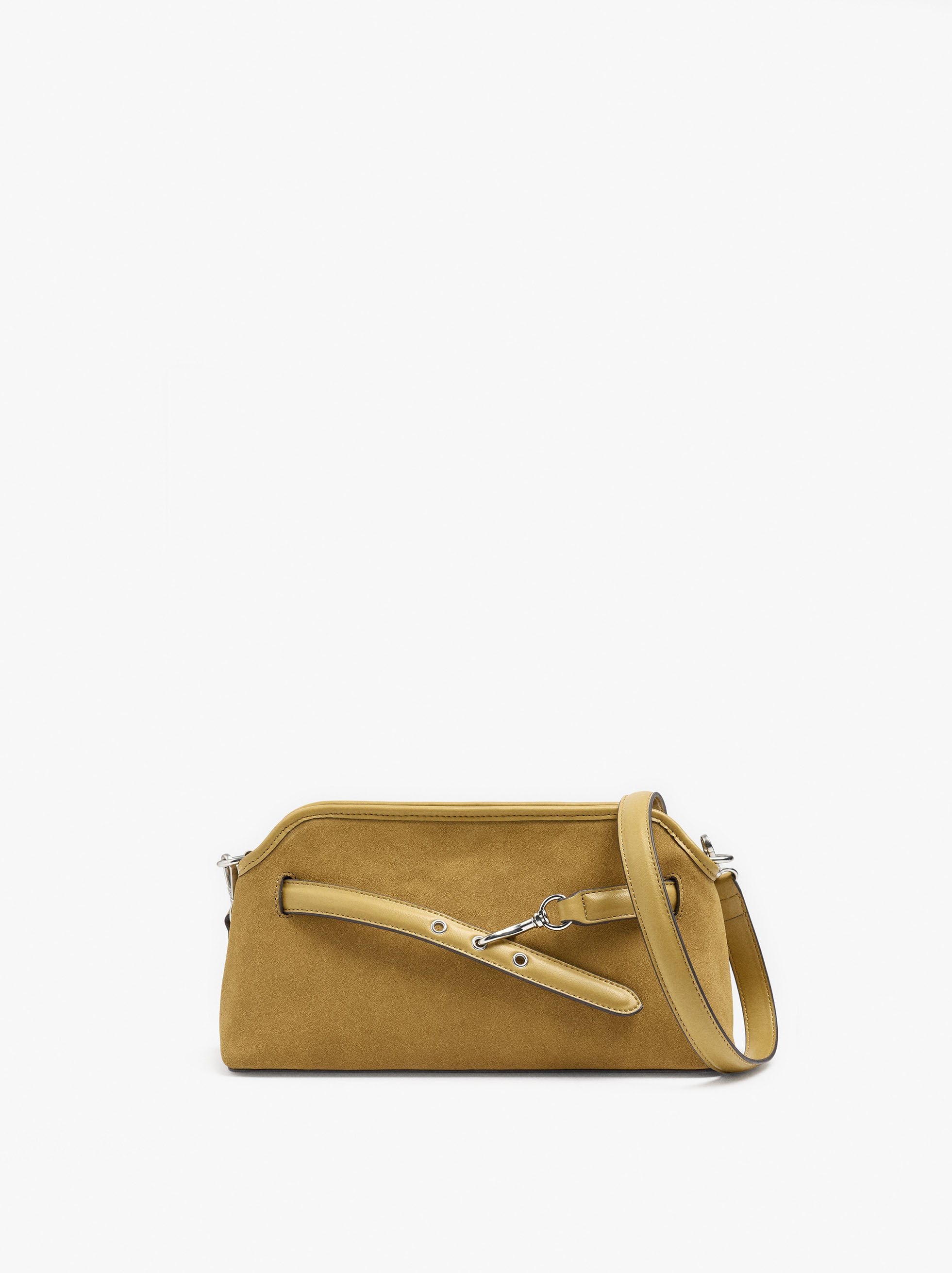 Bolso Bandolera Detalles De Piel Con Cinturón
