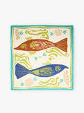 Pañuelo Cuadrado Con Estampado De Peces