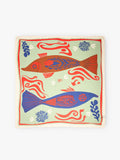 Pañuelo Cuadrado Con Estampado De Peces