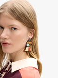 Pendientes Maxi Pájaro Con Rafia