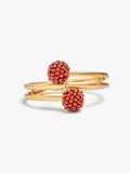 Pulsera Rígida Efecto Espiral Con Abalorios