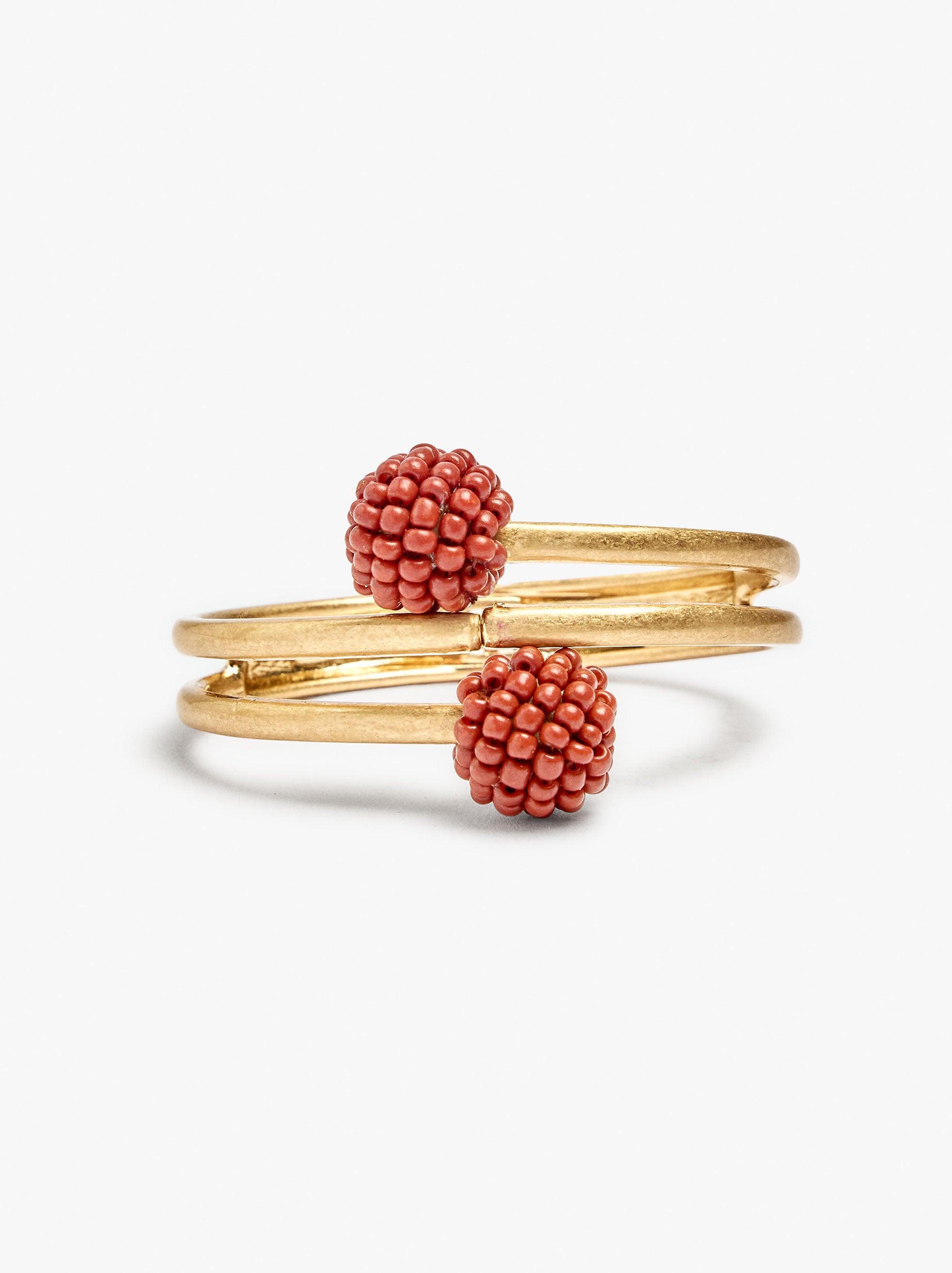 Pulsera Rígida Efecto Espiral Con Abalorios