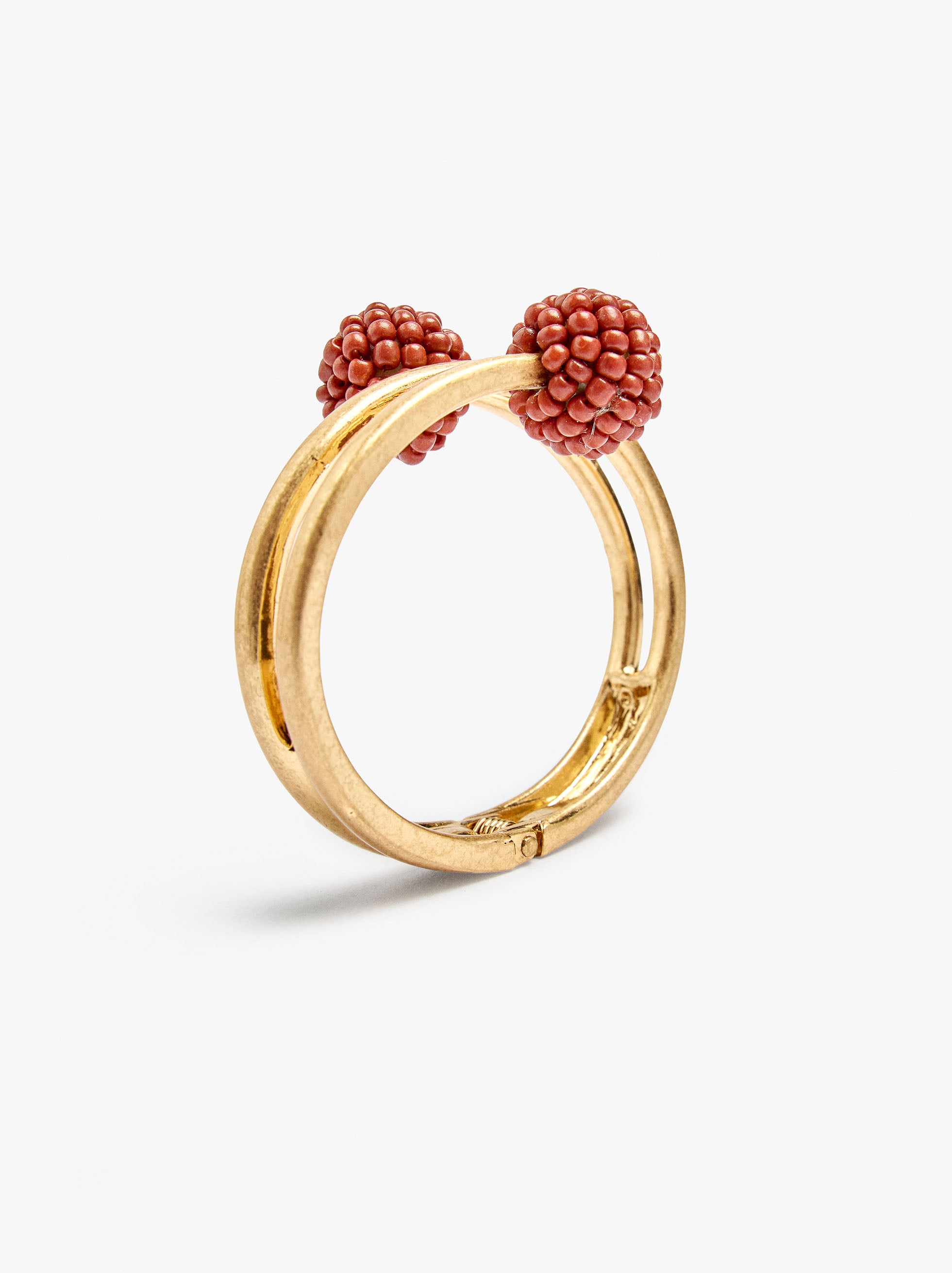 Pulsera Rígida Efecto Espiral Con Abalorios