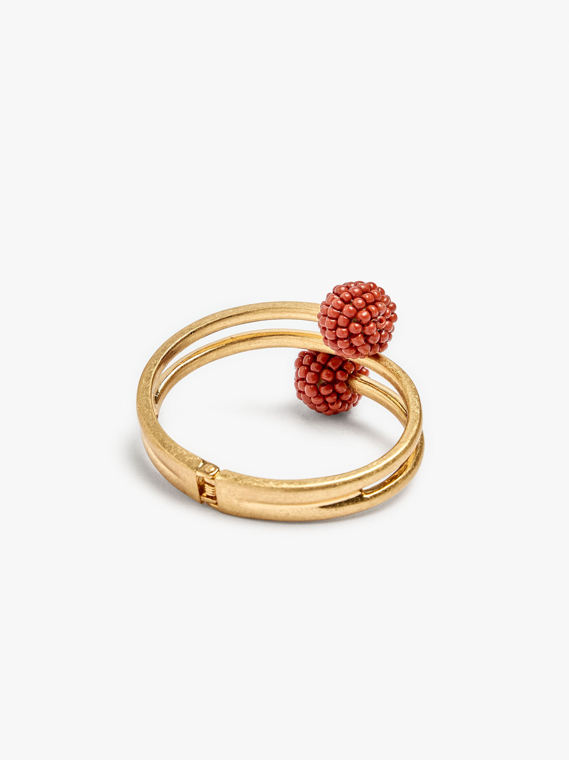 Pulsera Rígida Efecto Espiral Con Abalorios