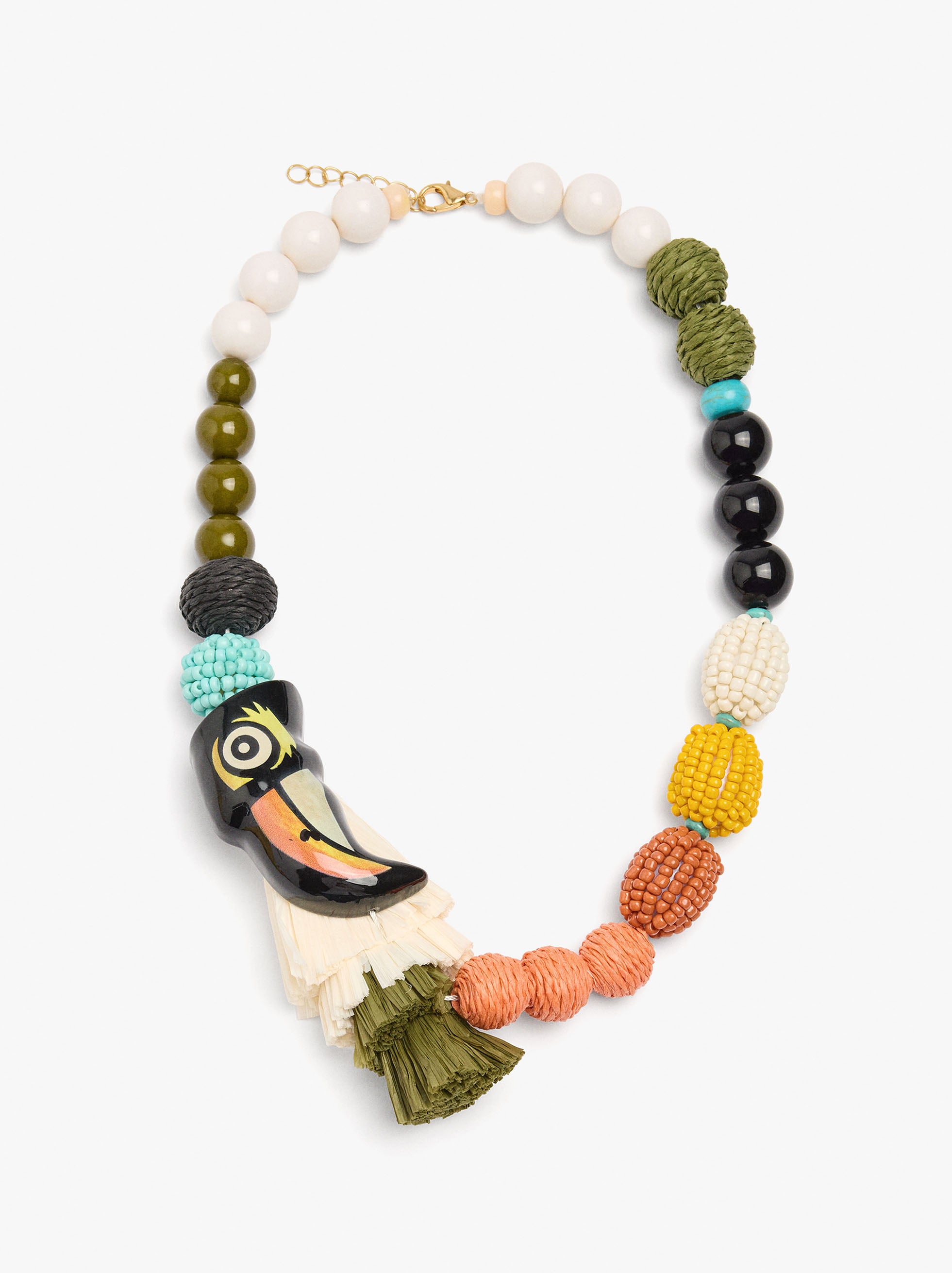 Collar De Cuentas Con Detalle De Pájaro