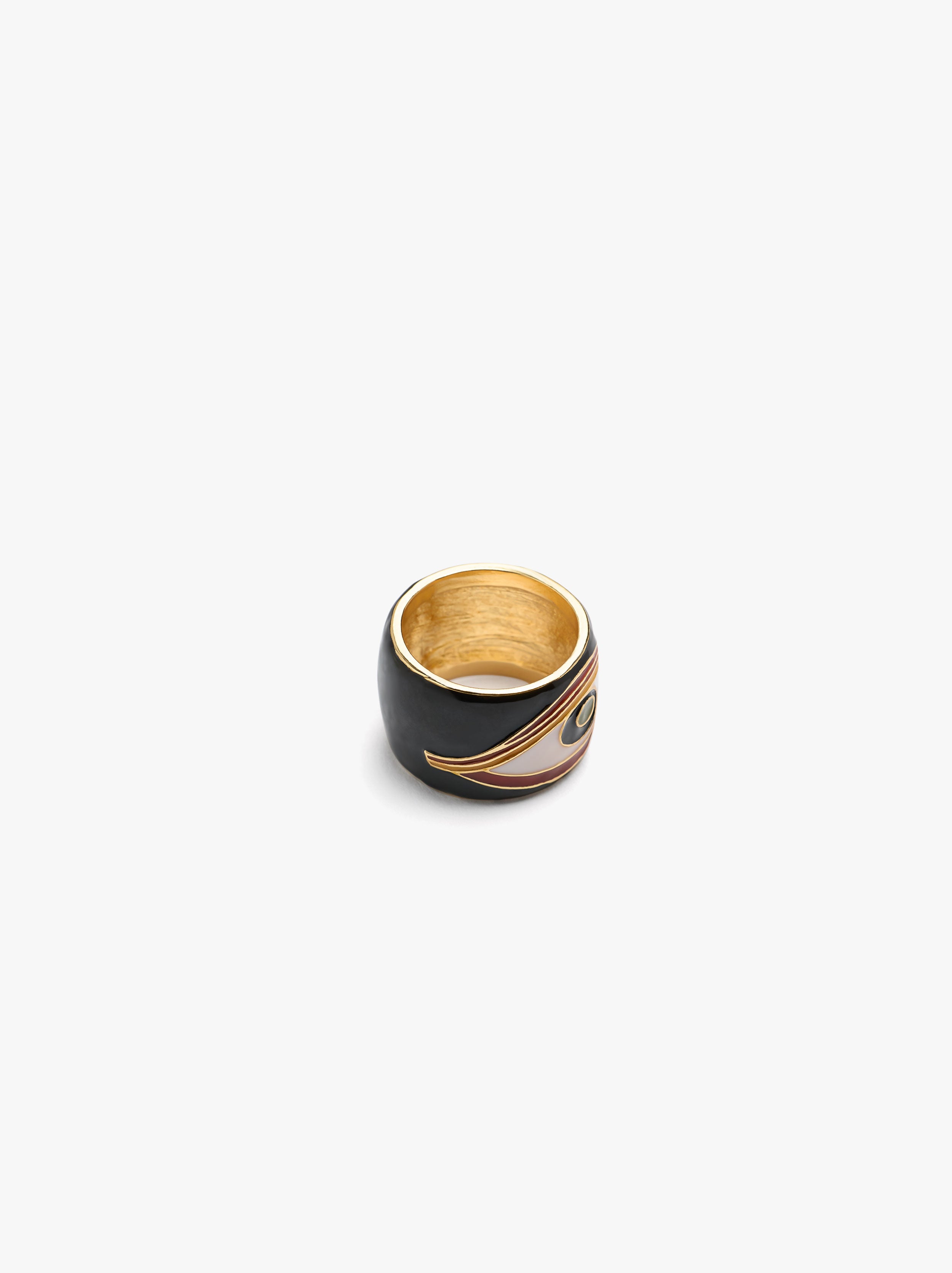 Anillo Ancho Ojo Con Esmalte