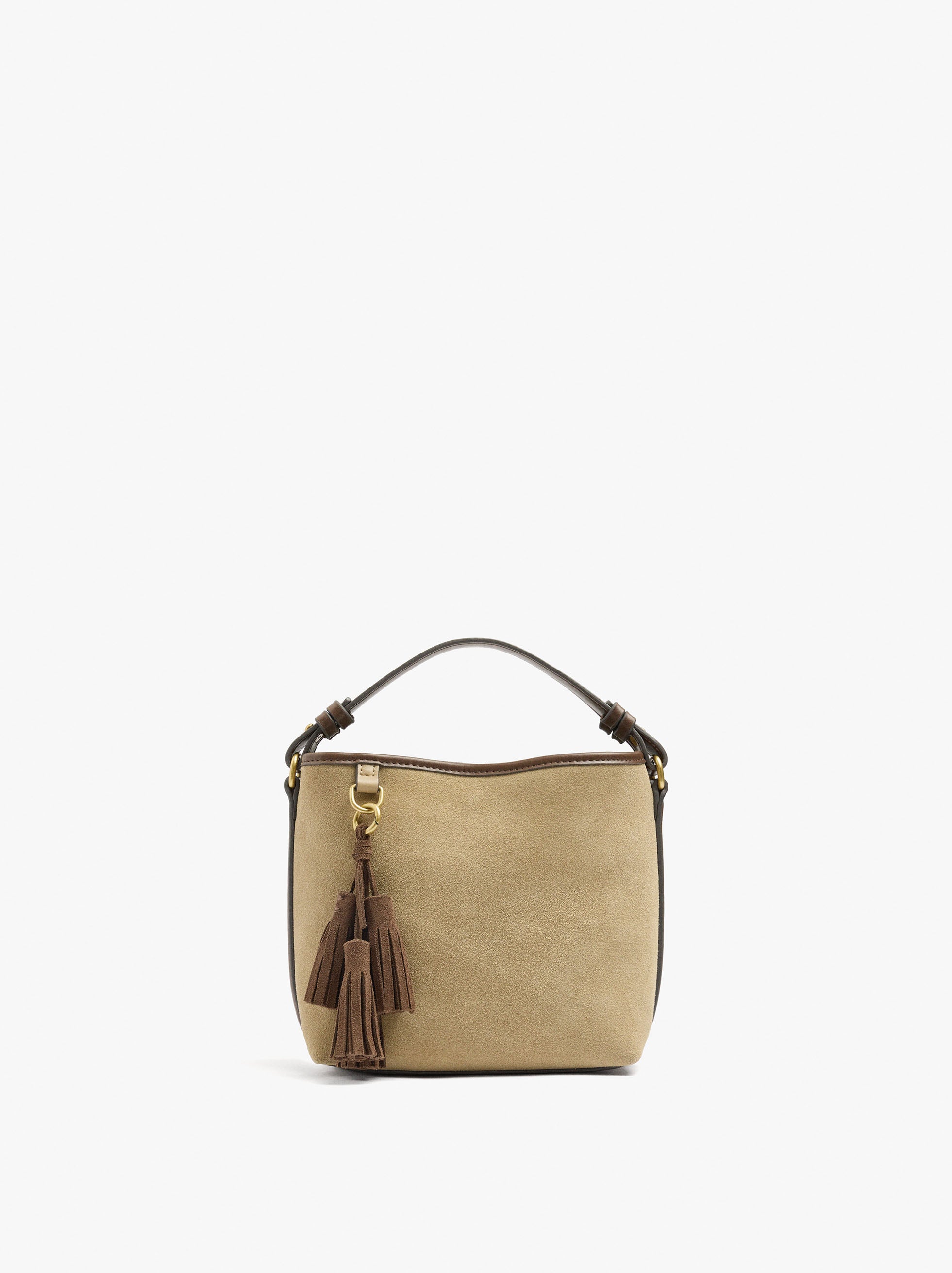 Bolso Bombonera Detalles De Piel Con Colgante