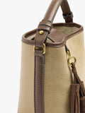 Bolso Bombonera Detalles De Piel Con Colgante