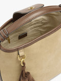 Bolso Bombonera Detalles De Piel Con Colgante
