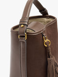 Bolso Bombonera Detalles De Piel Con Colgante