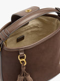 Bolso Bombonera Detalles De Piel Con Colgante