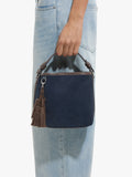 Bolso Bombonera Detalles De Piel Con Colgante