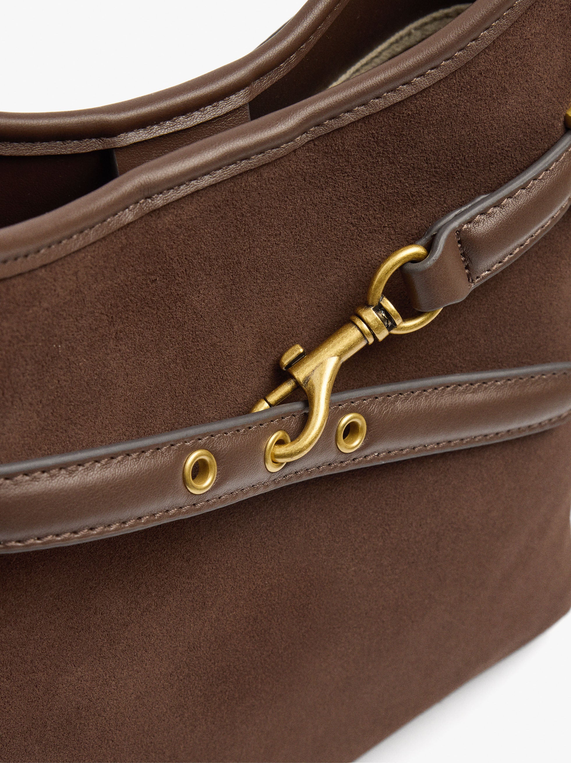 Bolso De Hombro Detalles De Piel Con Cinturón