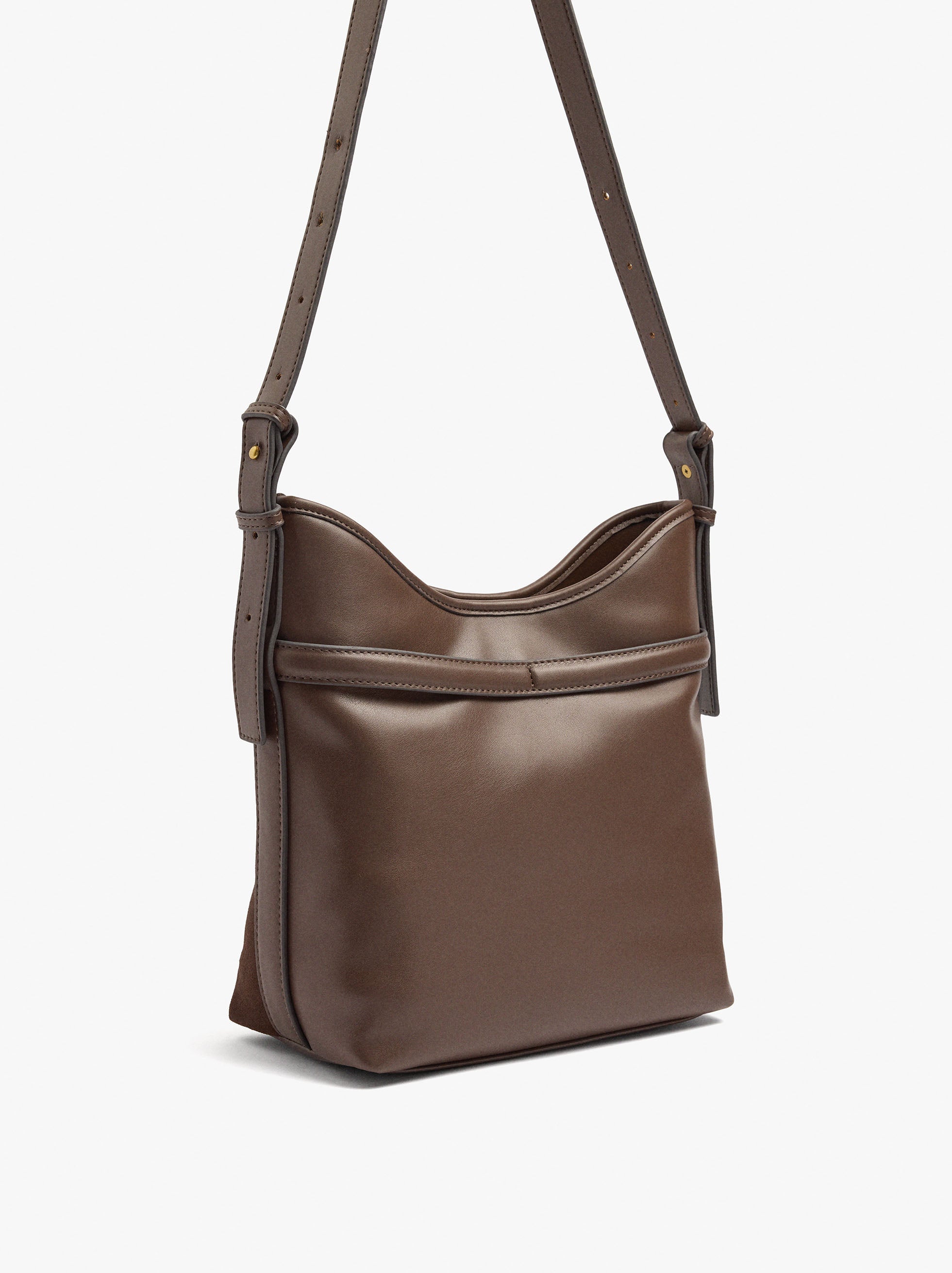 Bolso De Hombro Detalles De Piel Con Cinturón