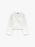 Chaqueta Con Bordados Perforados 100% Algodón