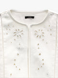Chaqueta Con Bordados Perforados 100% Algodón