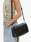 Bolso Bandolera Solapa Doble Con Efecto Craquelado