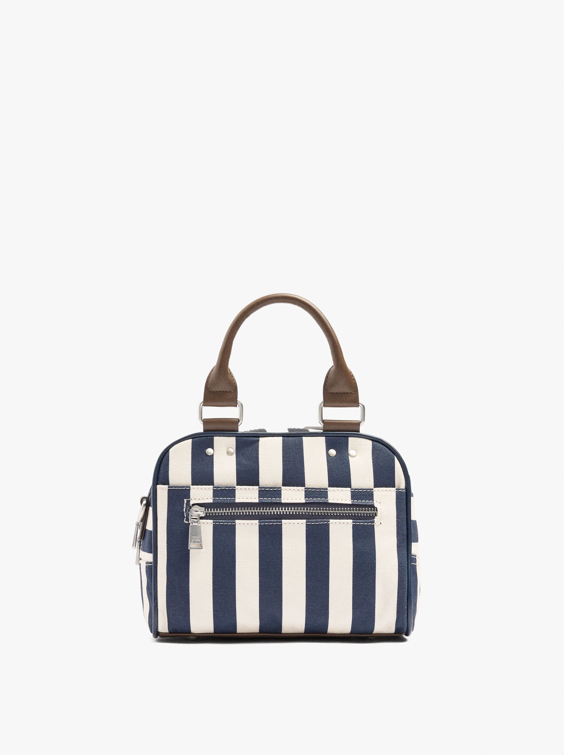 Bolso Bowling A Rayas Con Bandolera