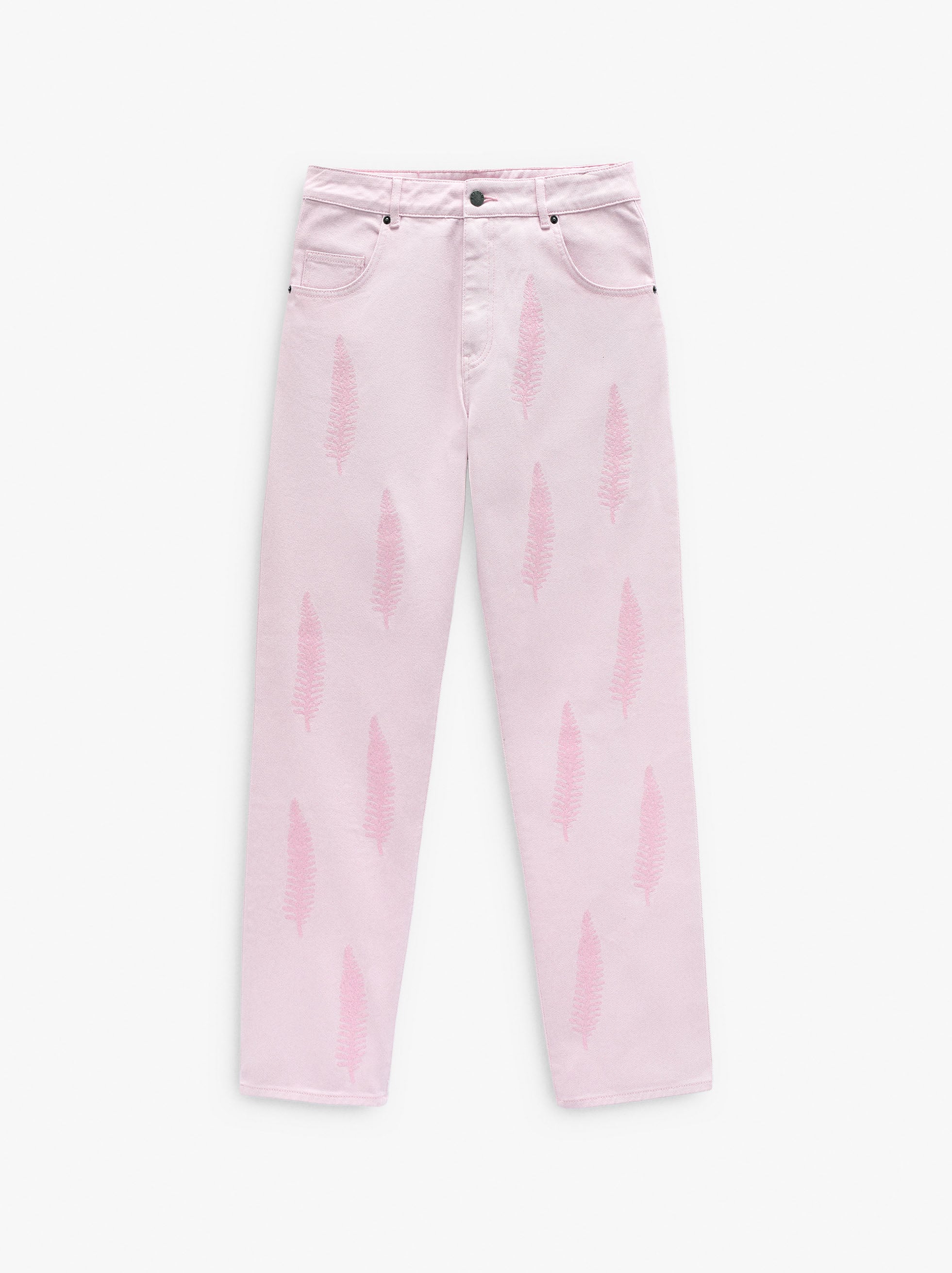 Pantalón Con Bordados 100% Algodón