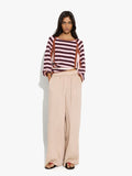 Pantalón A Rayas Con Cintura Elástica